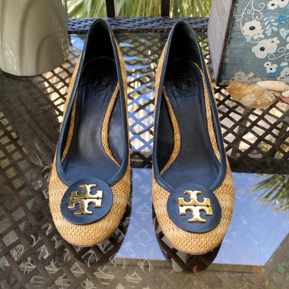 Tory Burch Sally Rafia Wedge